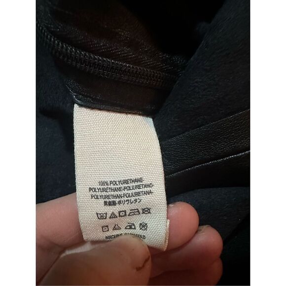 Free People faux leather black pull on pants sz 4 - Picture 13 of 13